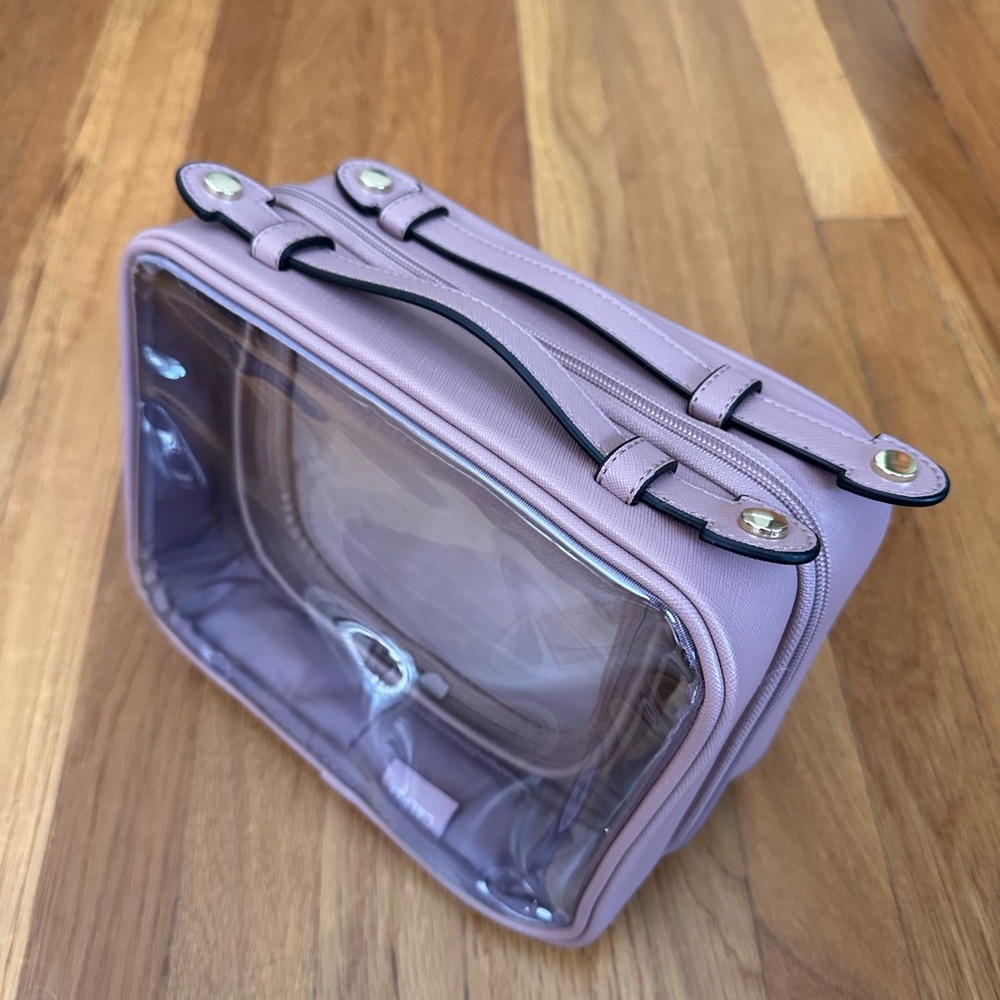 CALPAK Medium Clear Cosmetics Case - mauve